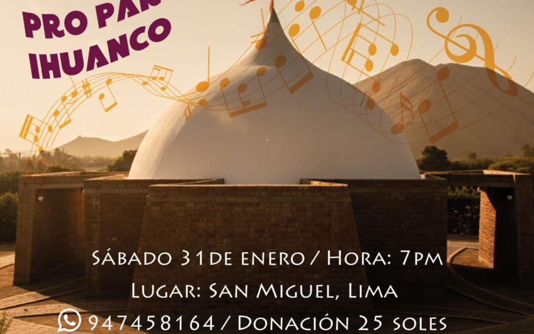 ¡Este 31 de enero, Recital de piano en Lima pro-Parque Ihuanco!